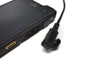secure audio connector close up